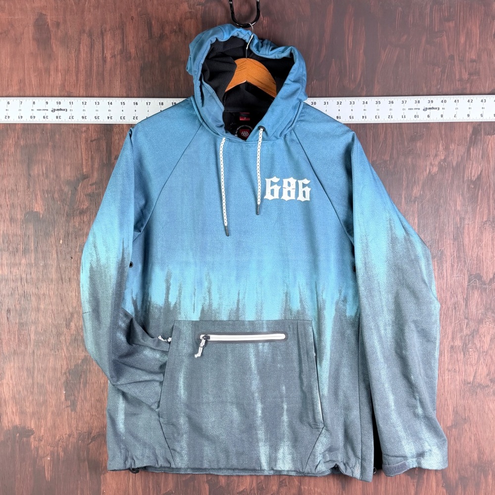 686 Waterproof Hoody infiDRY 10K‎ Blue Ombre Snowboard Pullover L8WCST13 Men's S